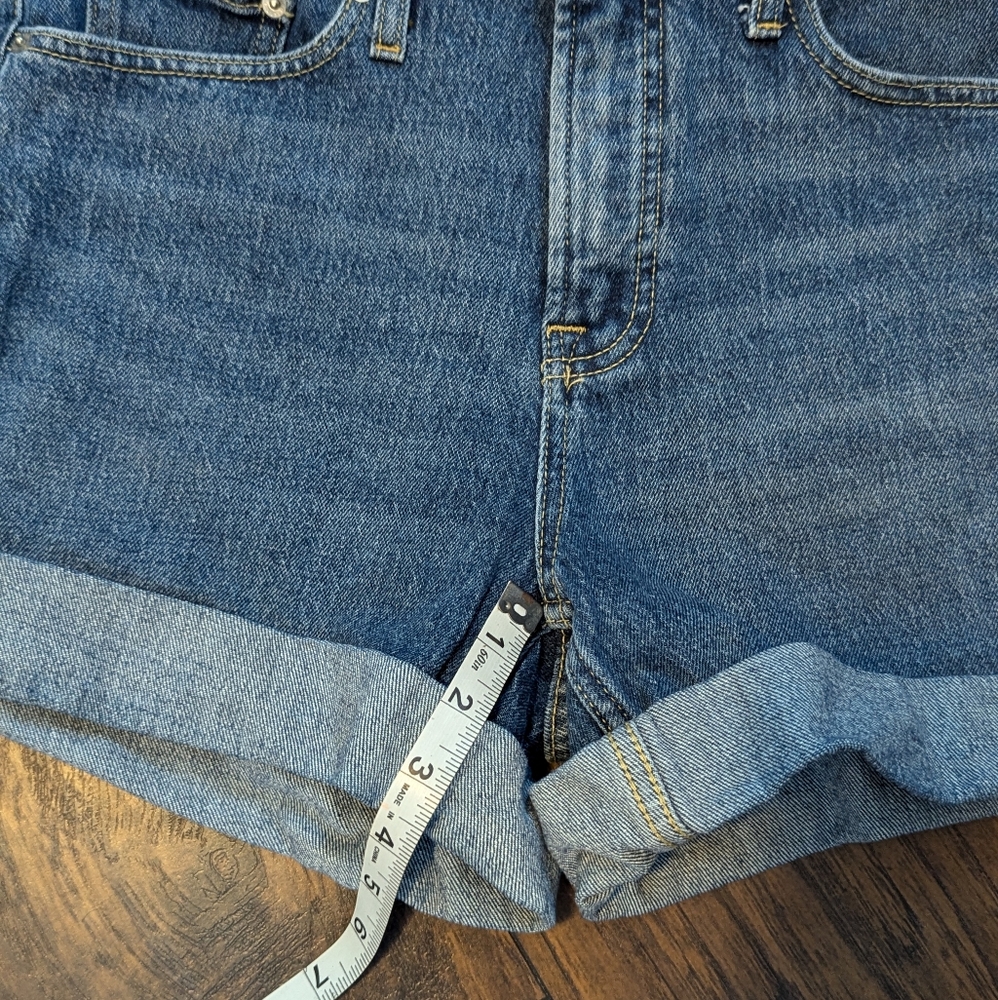 Free Assembly Rolled Cuff High Waist Denim Shorts - Picture 8 of 9